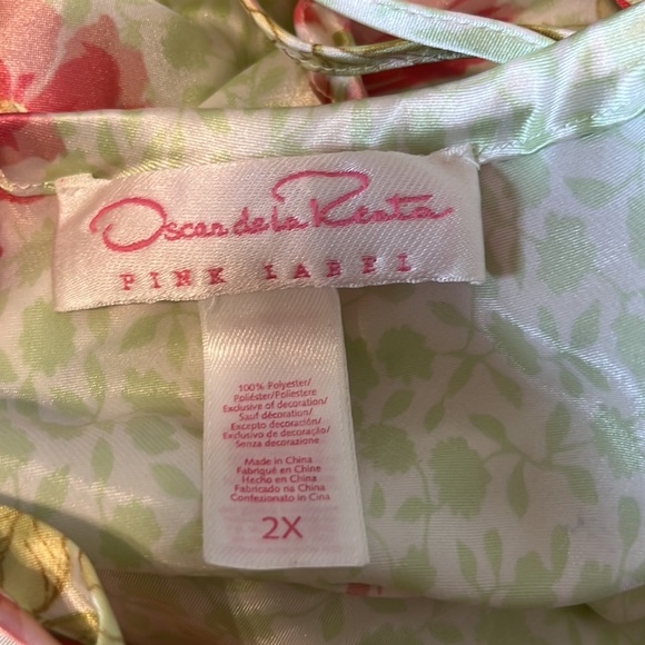 Oscar de la Renta Floral Print Slip/ Slip Dress/ Nightwear/ Size 2X - Picture 8 of 8